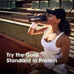Optimum Nutrition Gold Standard whey recipe ideas featuring chocolate flavor.