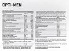 Optimum Nutrition Opti-Men bottle back with dosage directions for daily use