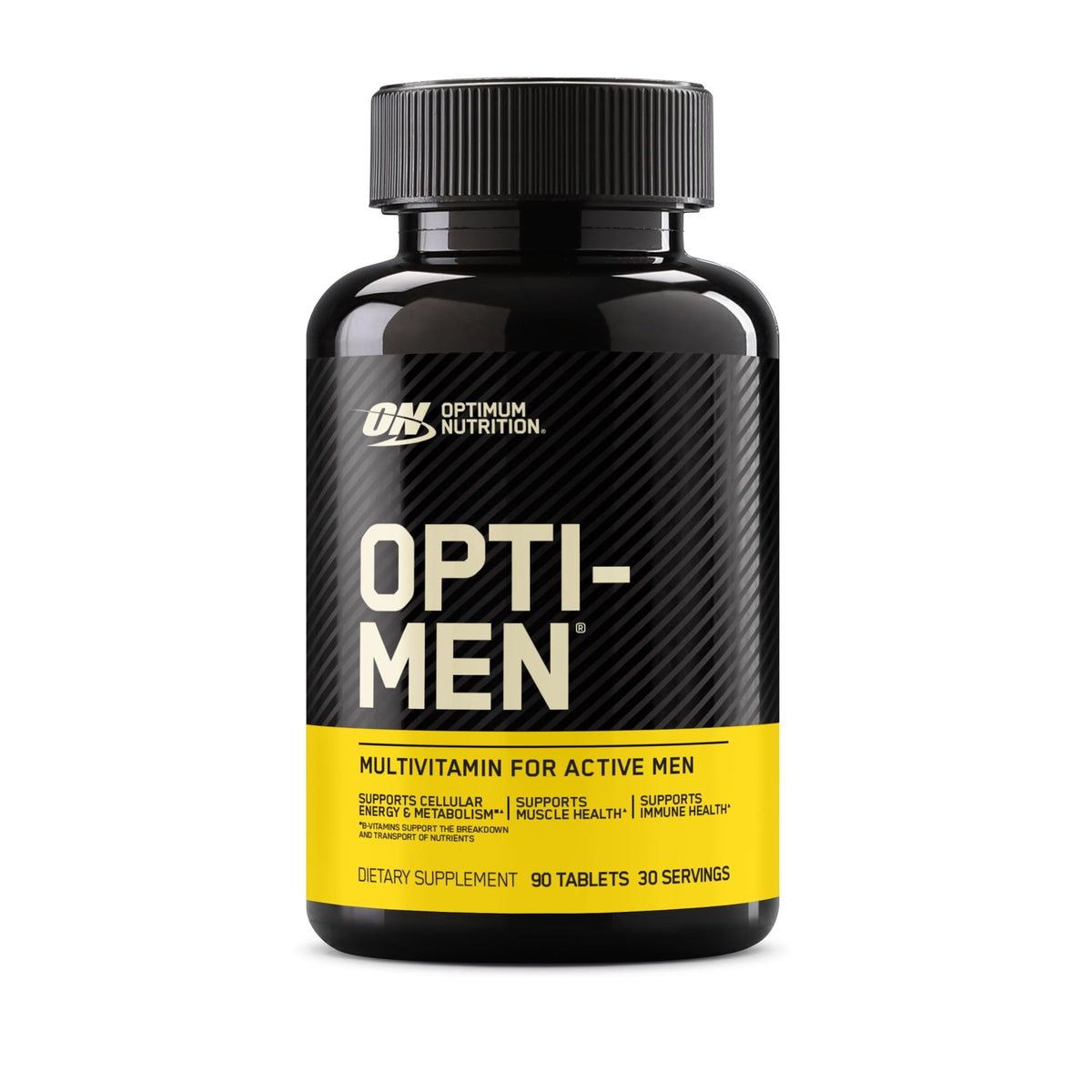 Optimum Nutrition Opti-Men bottle front view highlighting immune support
