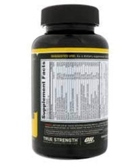 Optimum Nutrition Opti-Men bottle beside a glass of water ready to take
