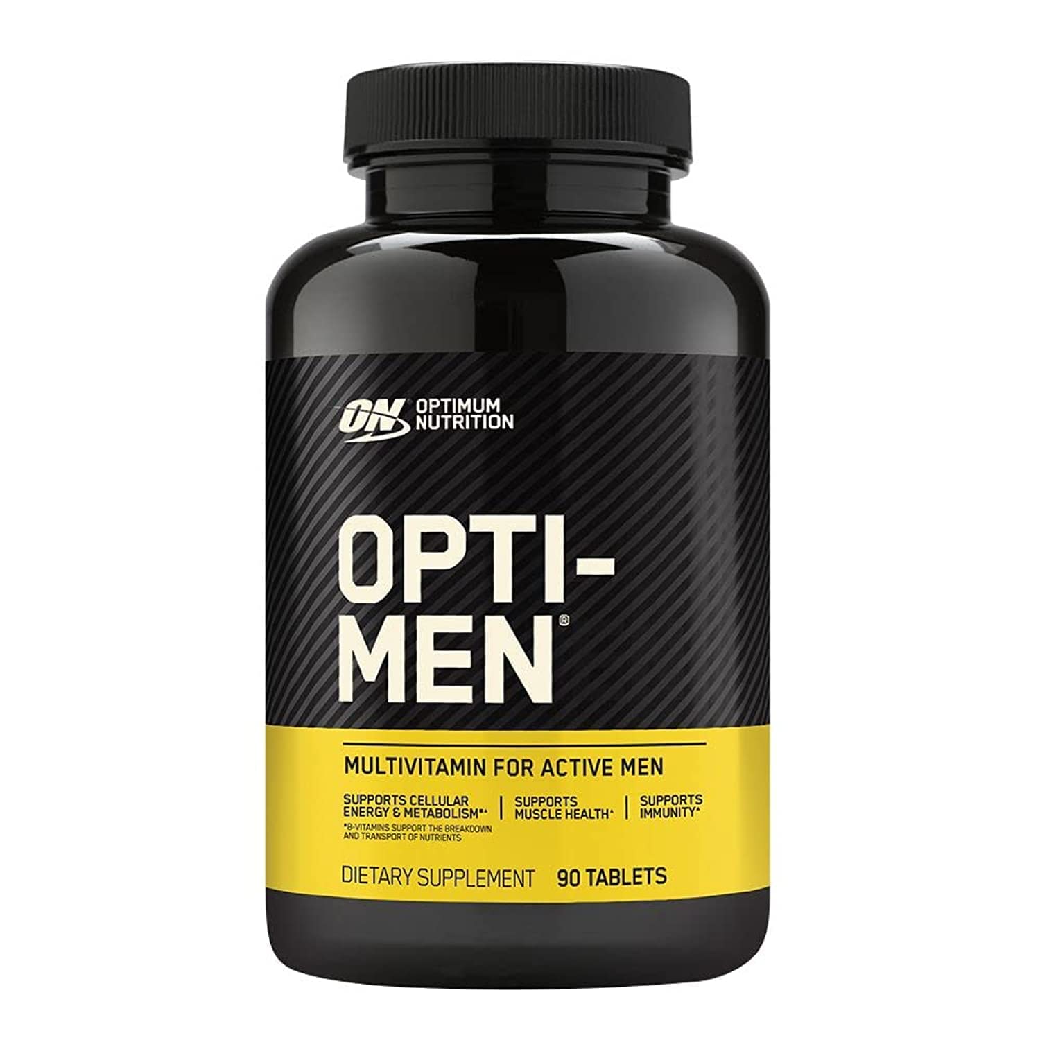 Optimum Nutrition Opti-Men daily multivitamin bottle front for daily nutrient support.