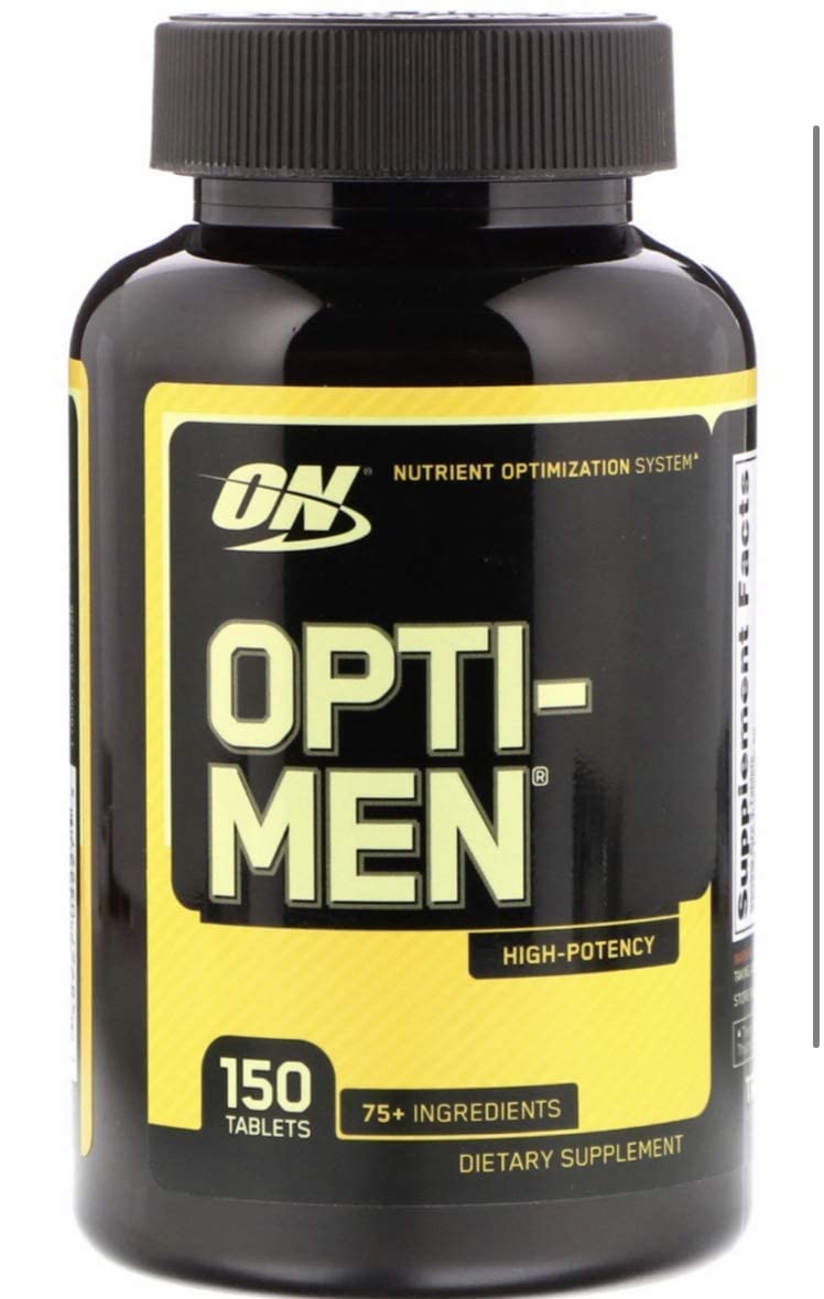 Optimum Nutrition Opti-Men label showing nutrition facts and ingredients