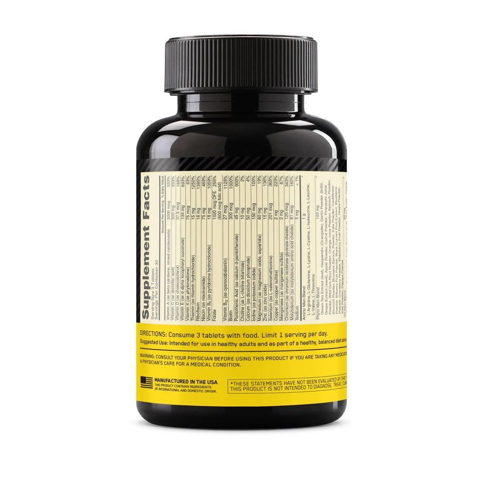 Optimum Nutrition Opti-Men packaging on shelf implies trusted brand