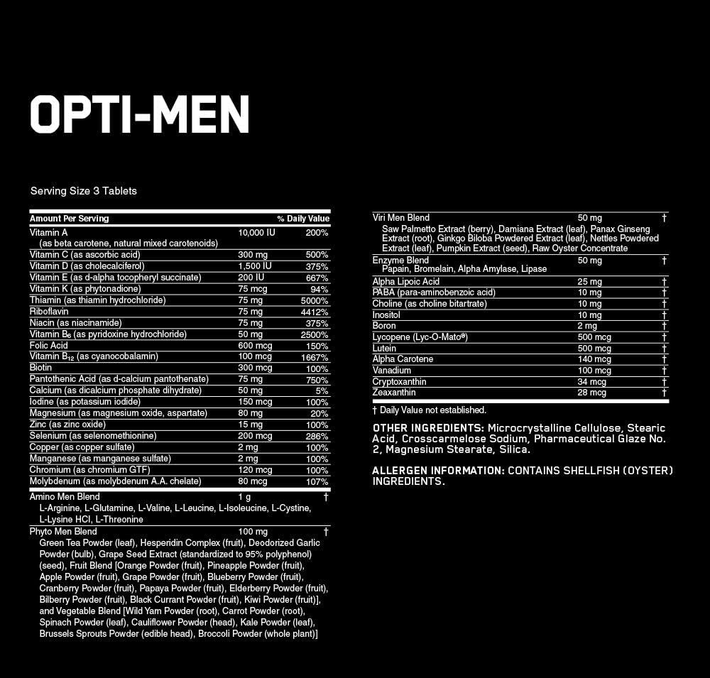 Opti-Men Viri-Blend botanicals close-up with exotic botanicals and marine concentrates.