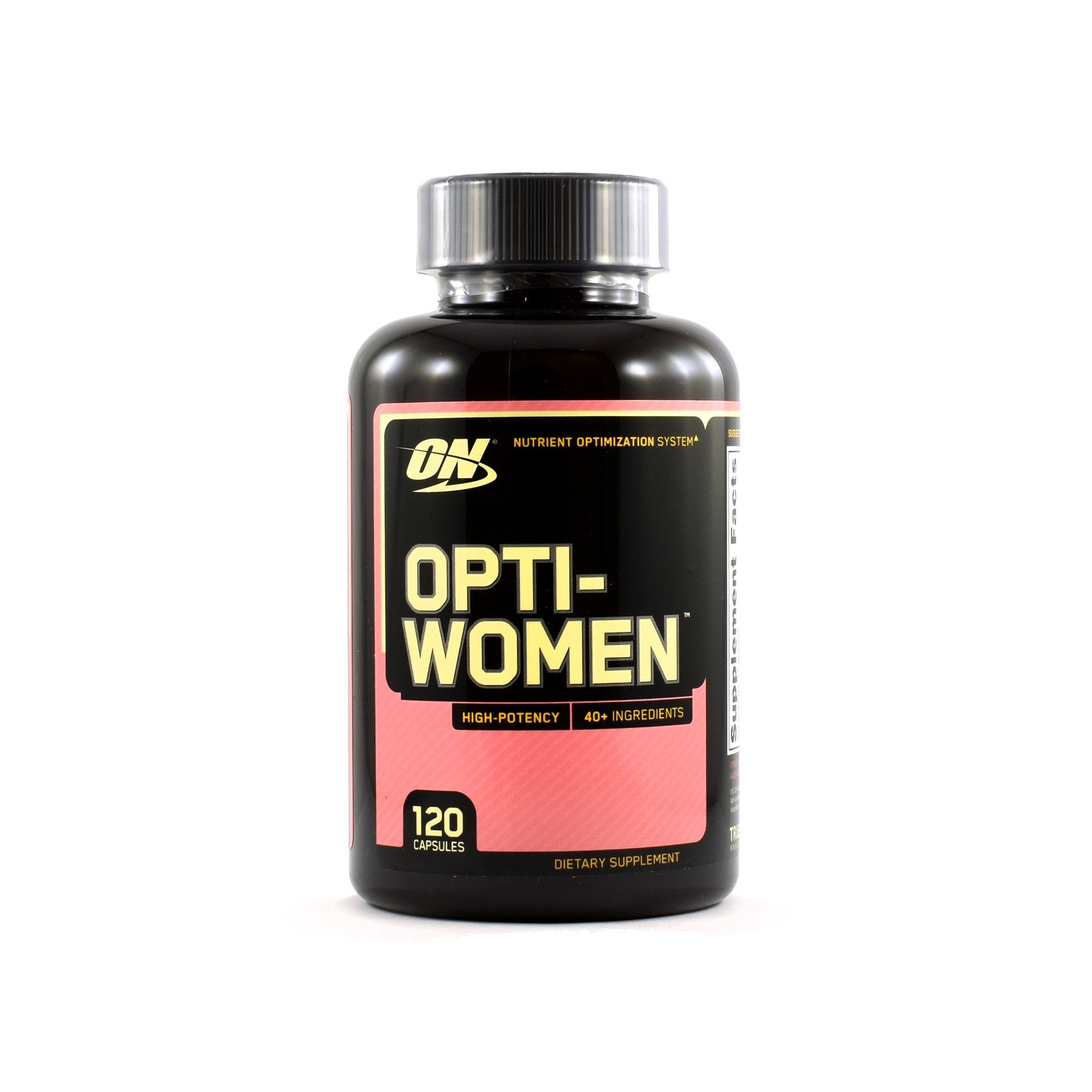 Opti-Women 2-Pack bottle label shows ingredients at a glance for informed choices