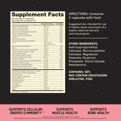 Close-up of Opti-Women label showing vitamins C, D and iron.