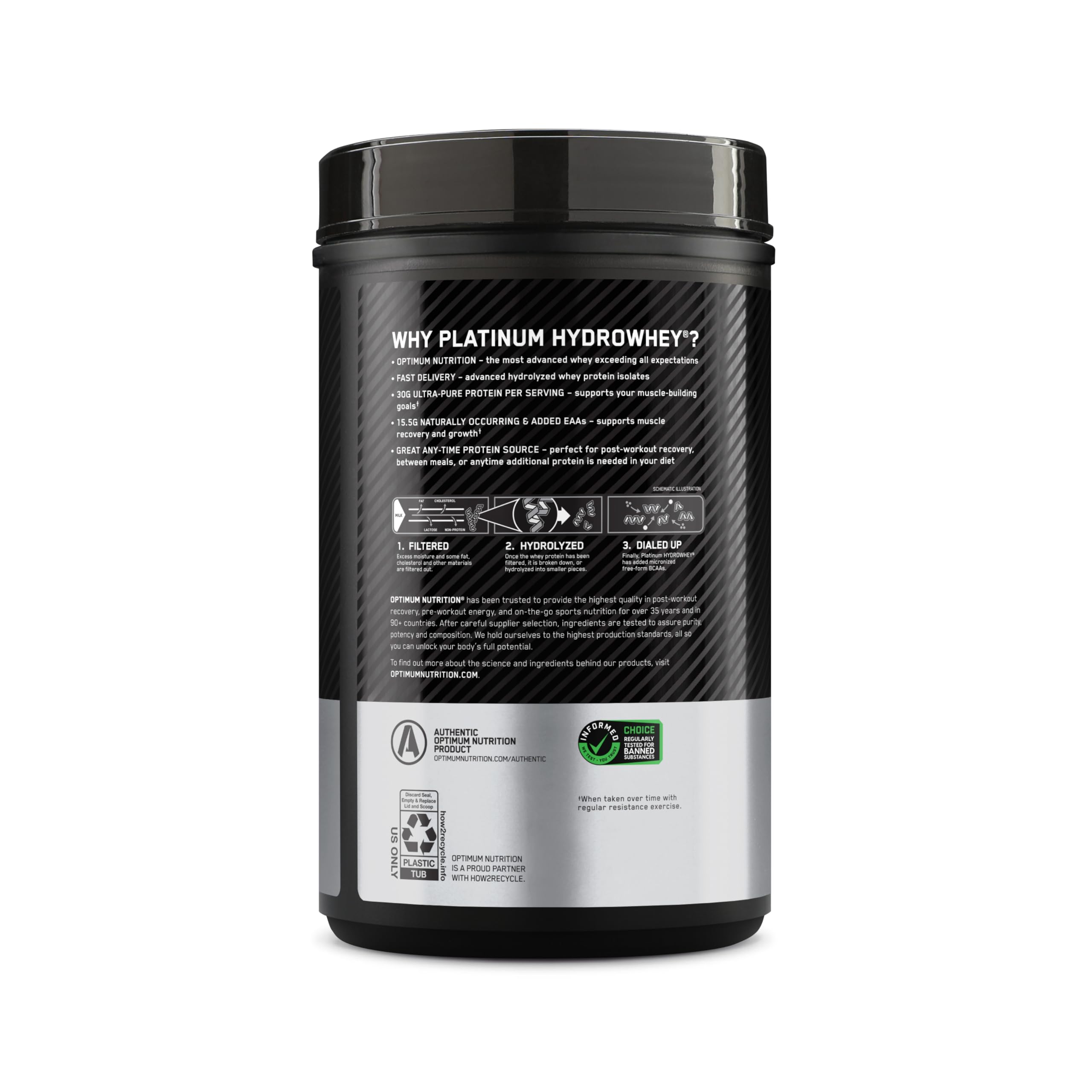 Optimum Nutrition Platinum Hydrowhey Turbo Chocolate shake served in glass after workout.