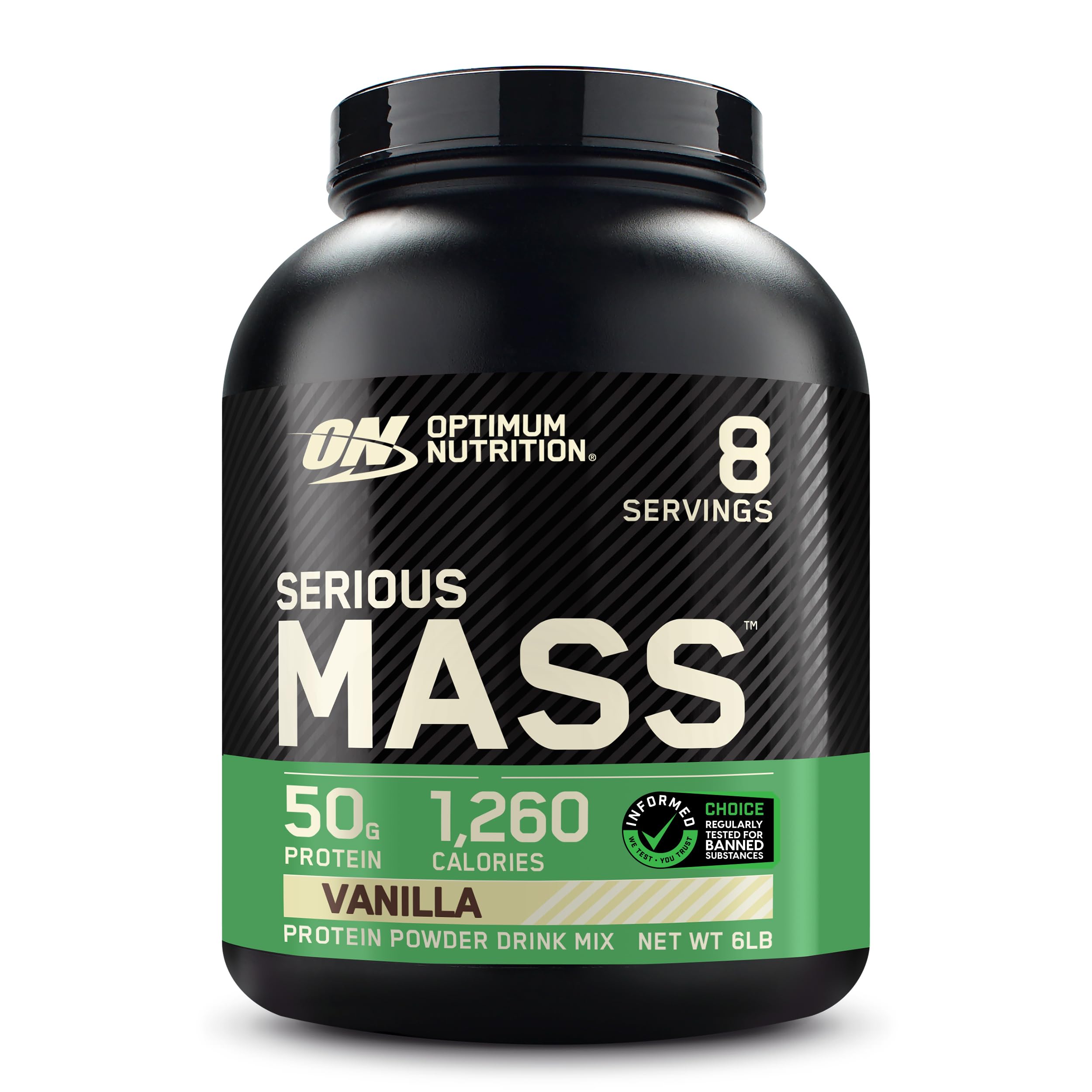 Optimum Nutrition Serious Mass high-calorie shake showing a calorie-packed serving for post-workout fueling
