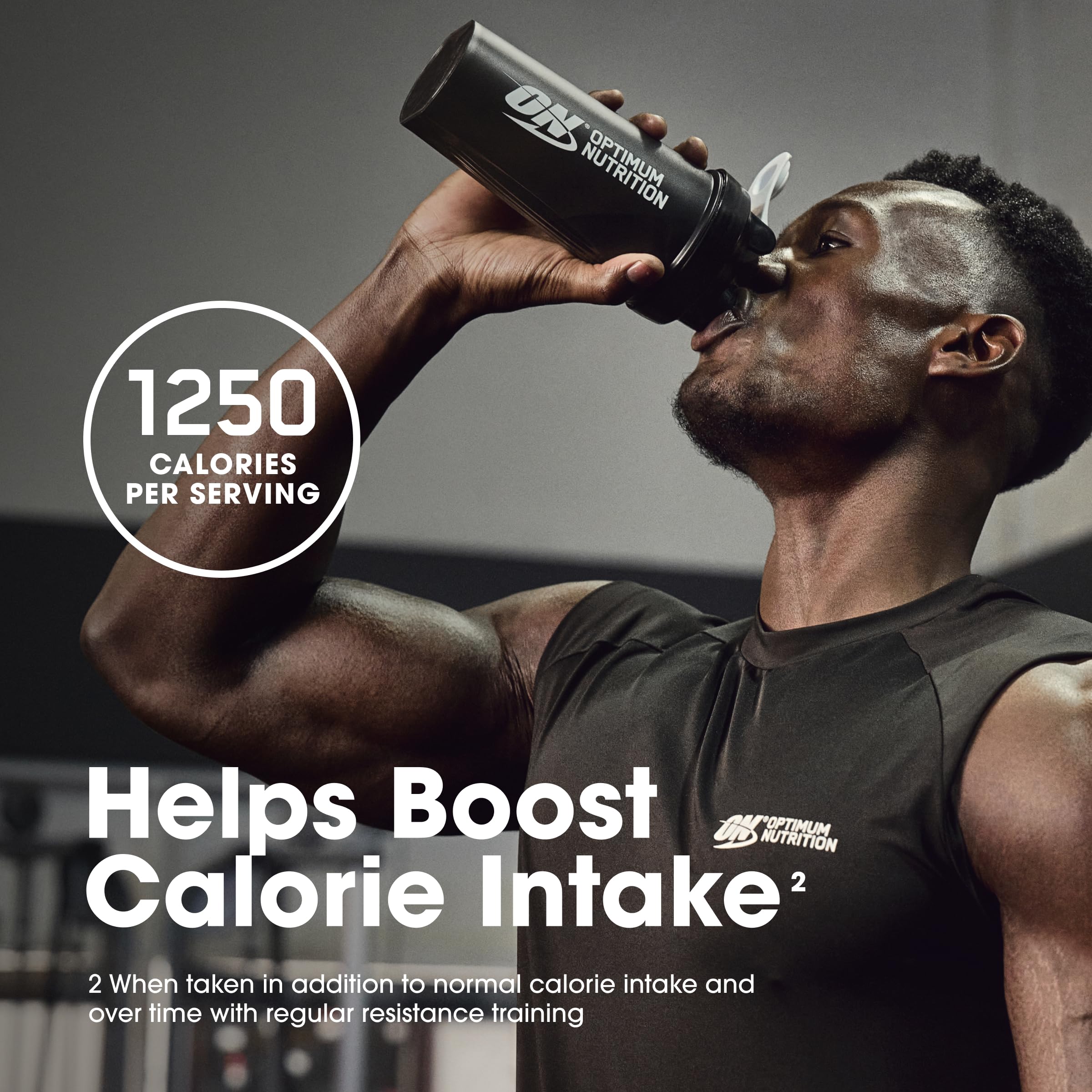 Optimum Nutrition Serious Mass blended with fruits in a shaker, showcasing versatility