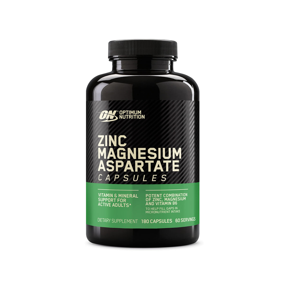 Optimum Nutrition Zinc Magnesium Aspartate bottle with tablets for daily energy support.