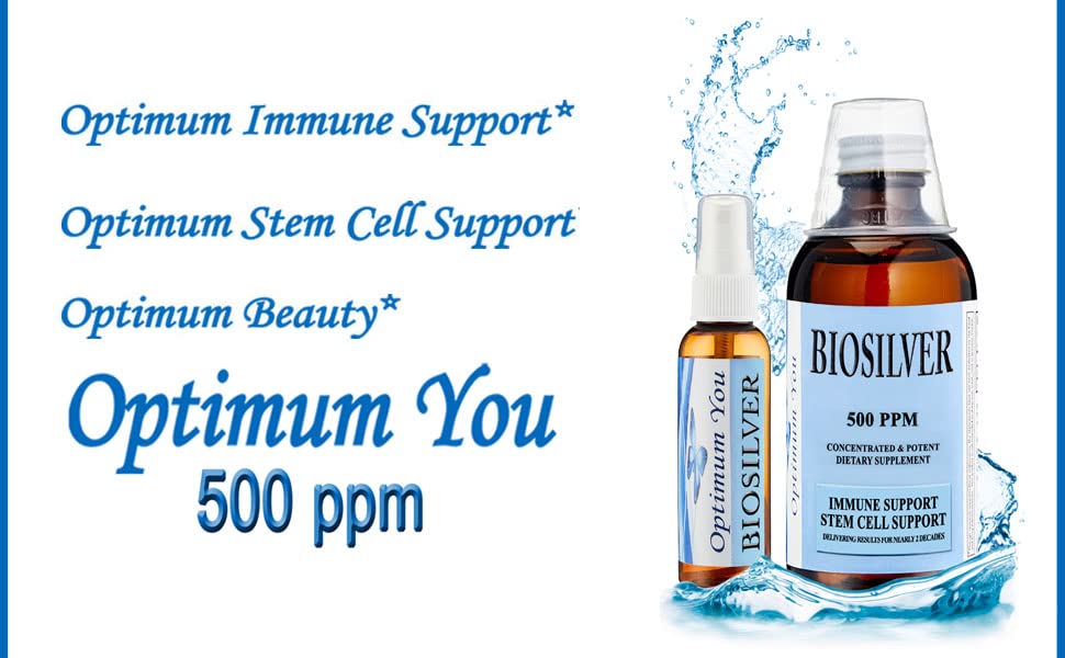 Optimum You BIOSILVER under-tongue drops for quick absorption.