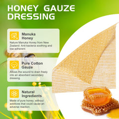 OPTITEKNIK Manuka gauze dressing pack of 10 enables easy, single-use wound care.