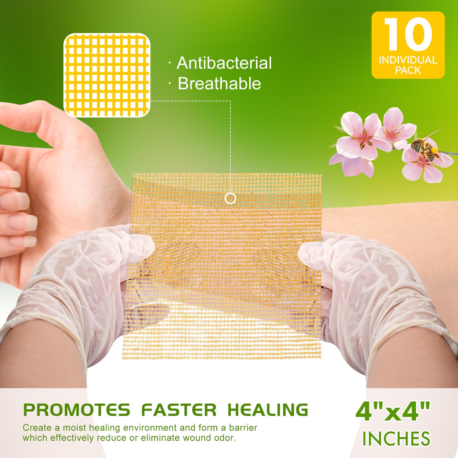 OPTITEKNIK Manuka honey gauze dressing demonstrates painless removal.