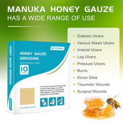 OPTITEKNIK New Zealand Manuka honey dressing in sterile packaging.
