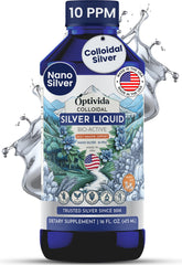 Optivida Colloidal Silver Liquid bottle front view for daily use