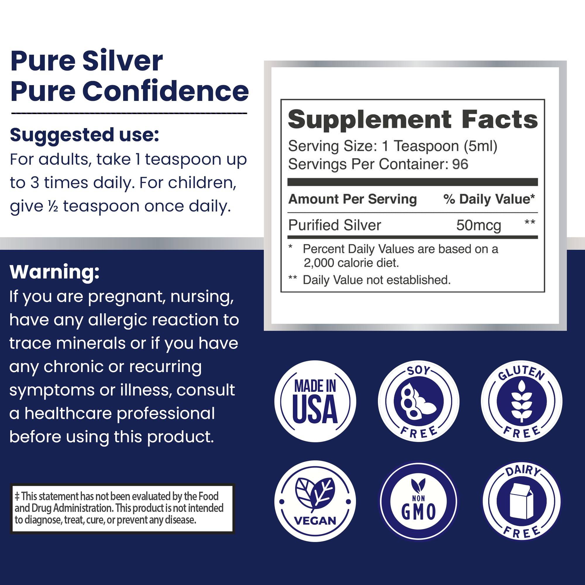 Optivida Colloidal Silver Liquid neutral taste described