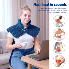 OPUGK heating pad used on neck and shoulders for targeted relief