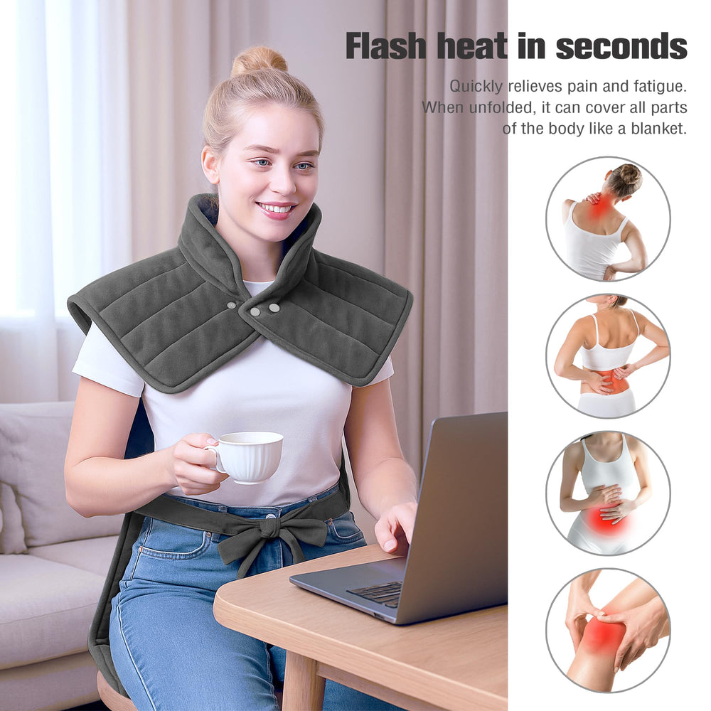OPUGK heating pad wrapped around back delivering broad warmth