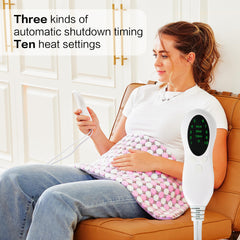 OPUGK weighted heating pad in fashionable purple and white fits any space.