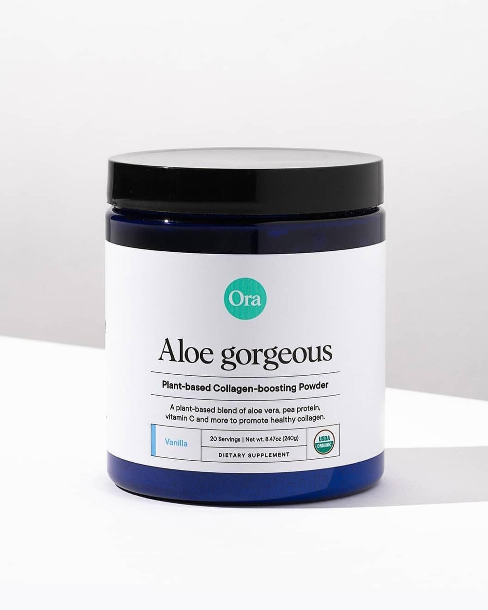 Ora Organic Aloe Gorgeous serving spoon depicts daily routine for smoother skin and stronger nails.