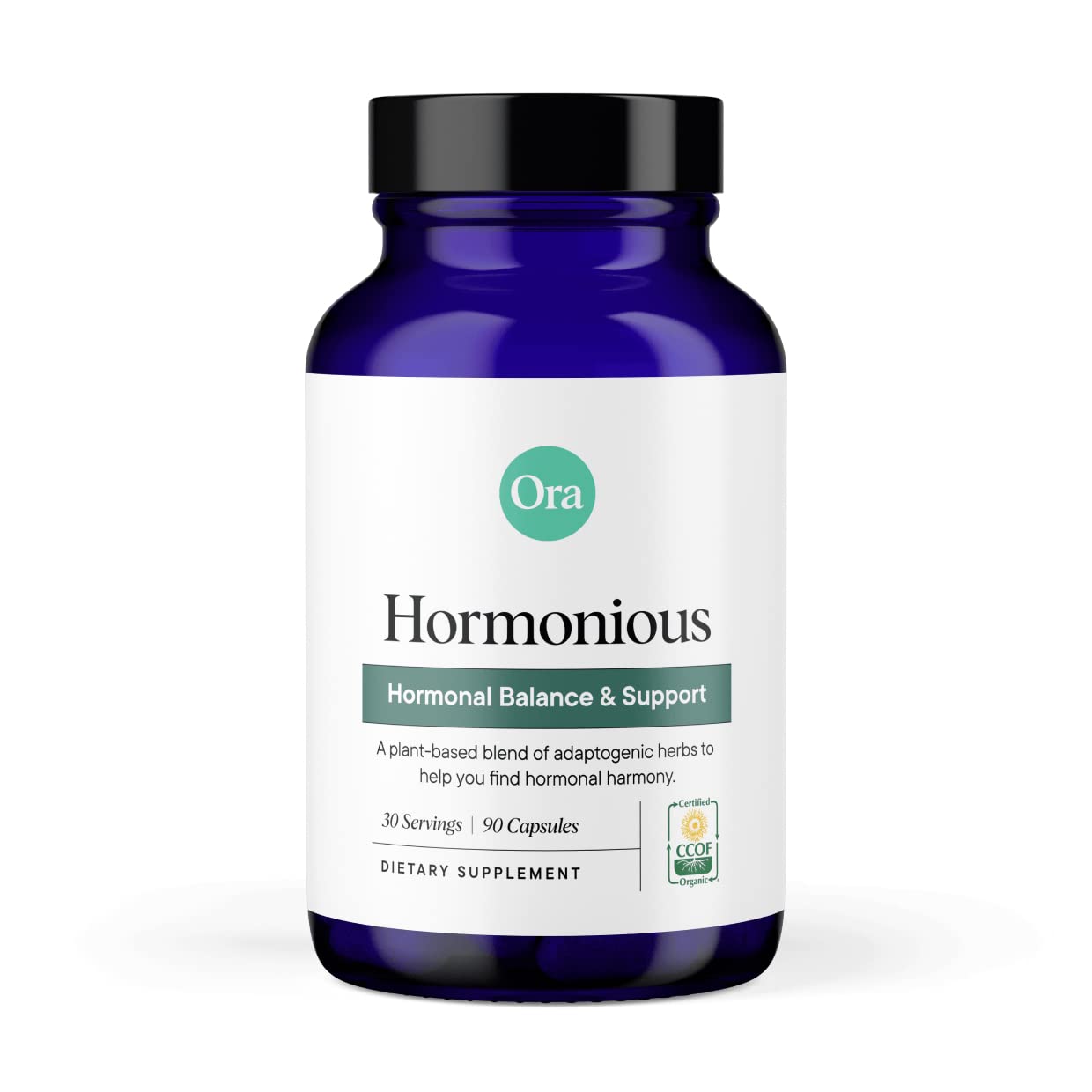 Ora Organic Hormone Balance bottle with vegan capsules for daily support