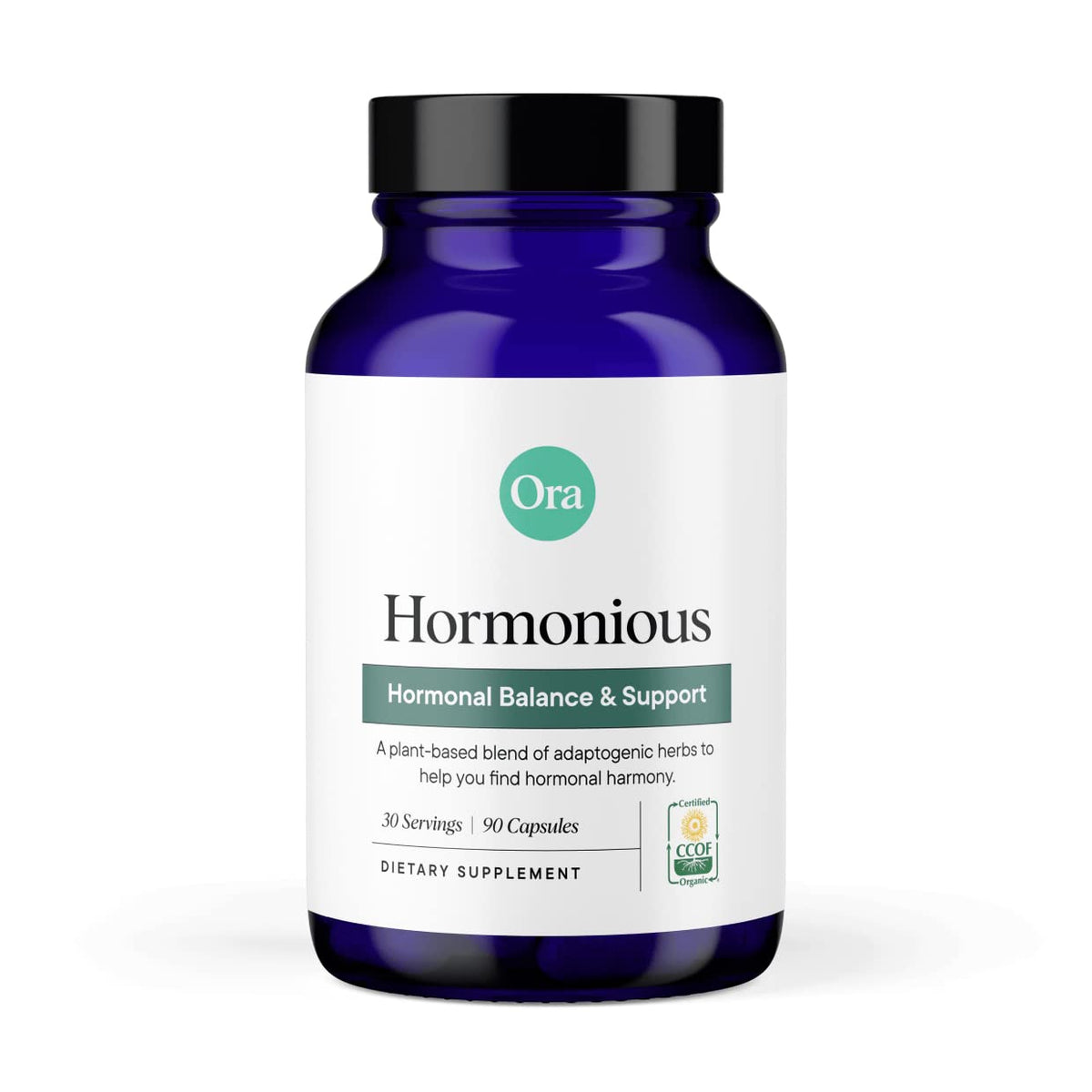 Ora Organic Hormone Balance bottle with vegan capsules for daily support