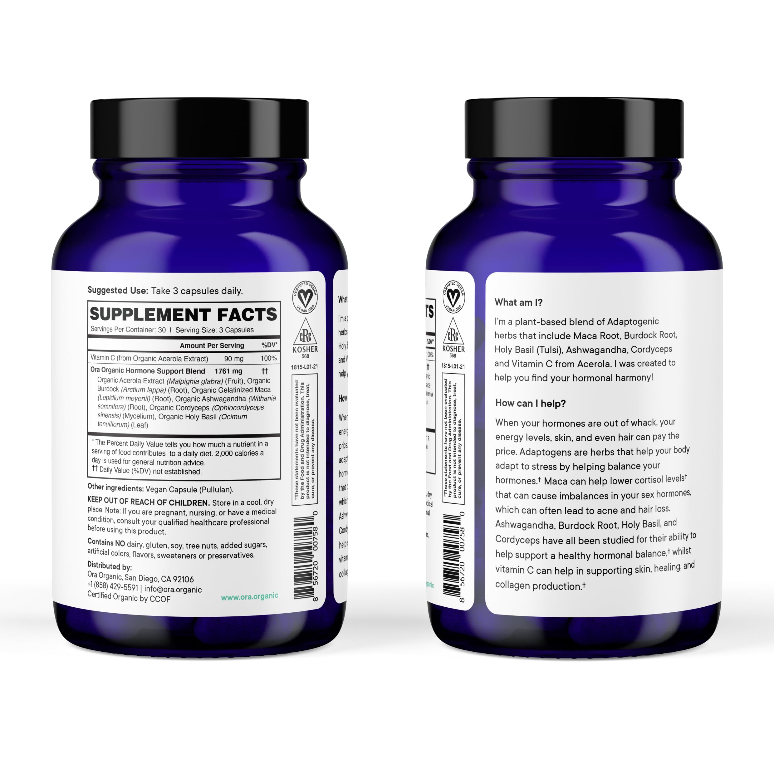 Ora Organic Hormone Balance serving scene emphasizes easy daily dosing
