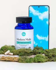 Ora Organic Modern Multi vegan-certified packaging signals plant-based wellness.