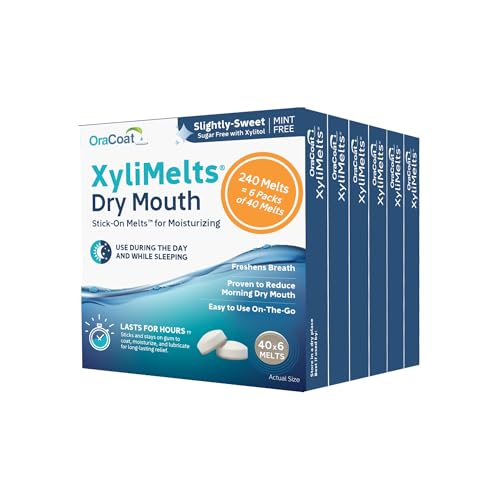 Oracoat XyliMelts disc closeup highlighting texture and gum adhesion
