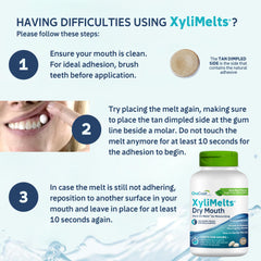 Oracoat XyliMelts mint flavor slowly dissolves to refresh breath.
