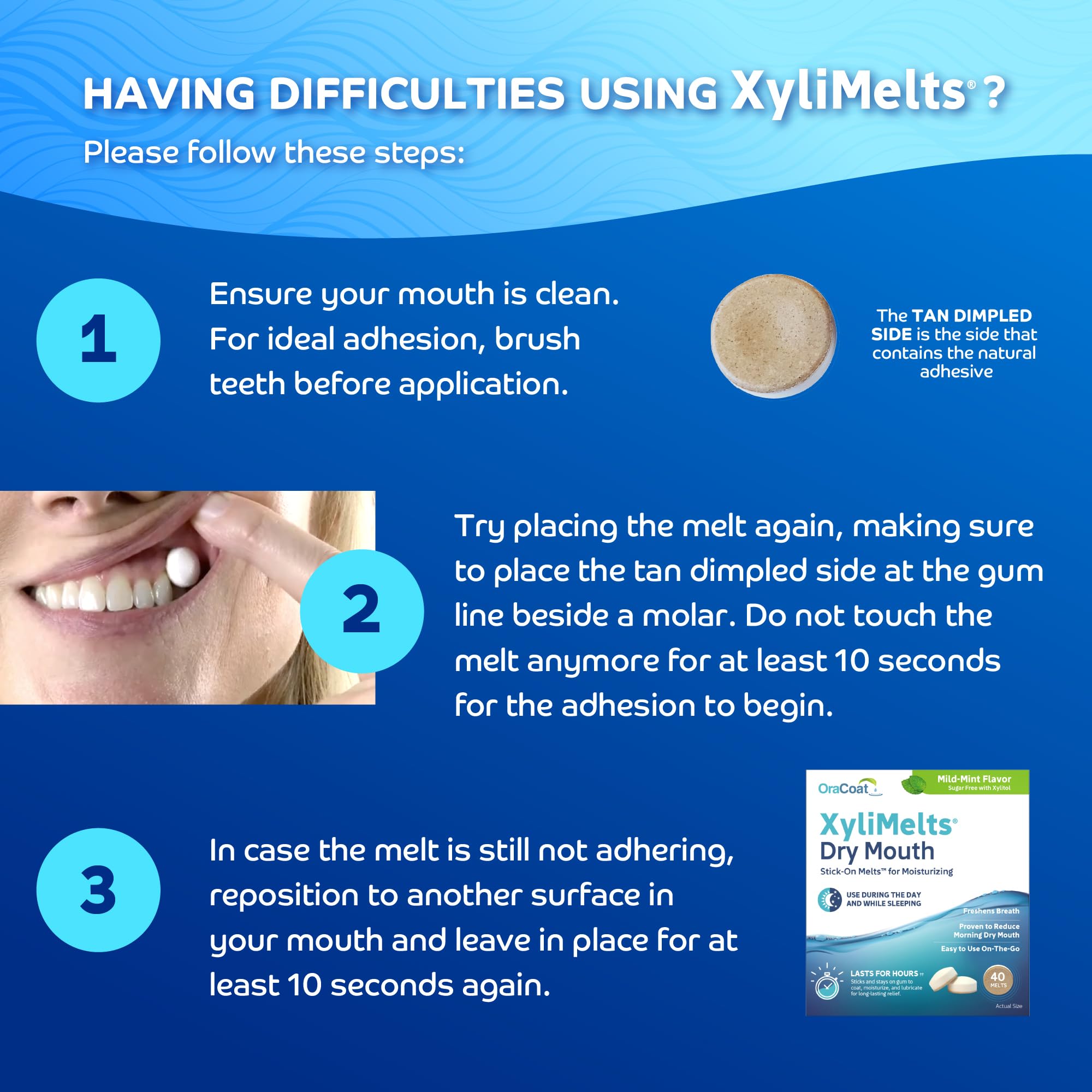 Oracoat XyliMelts offers up to 8 hours of relief at night