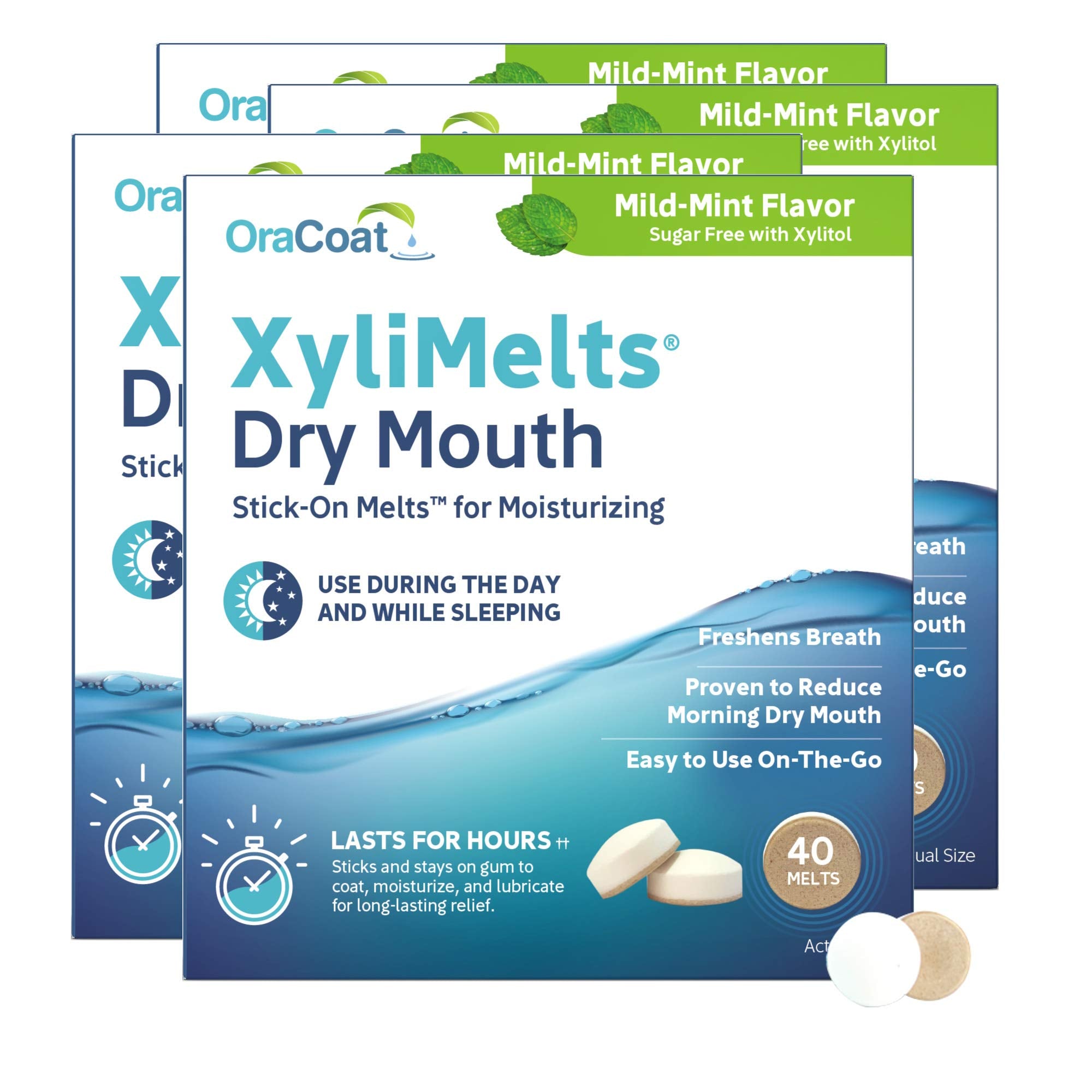 Oracoat XyliMelts packaging blister for on the go dry mouth relief