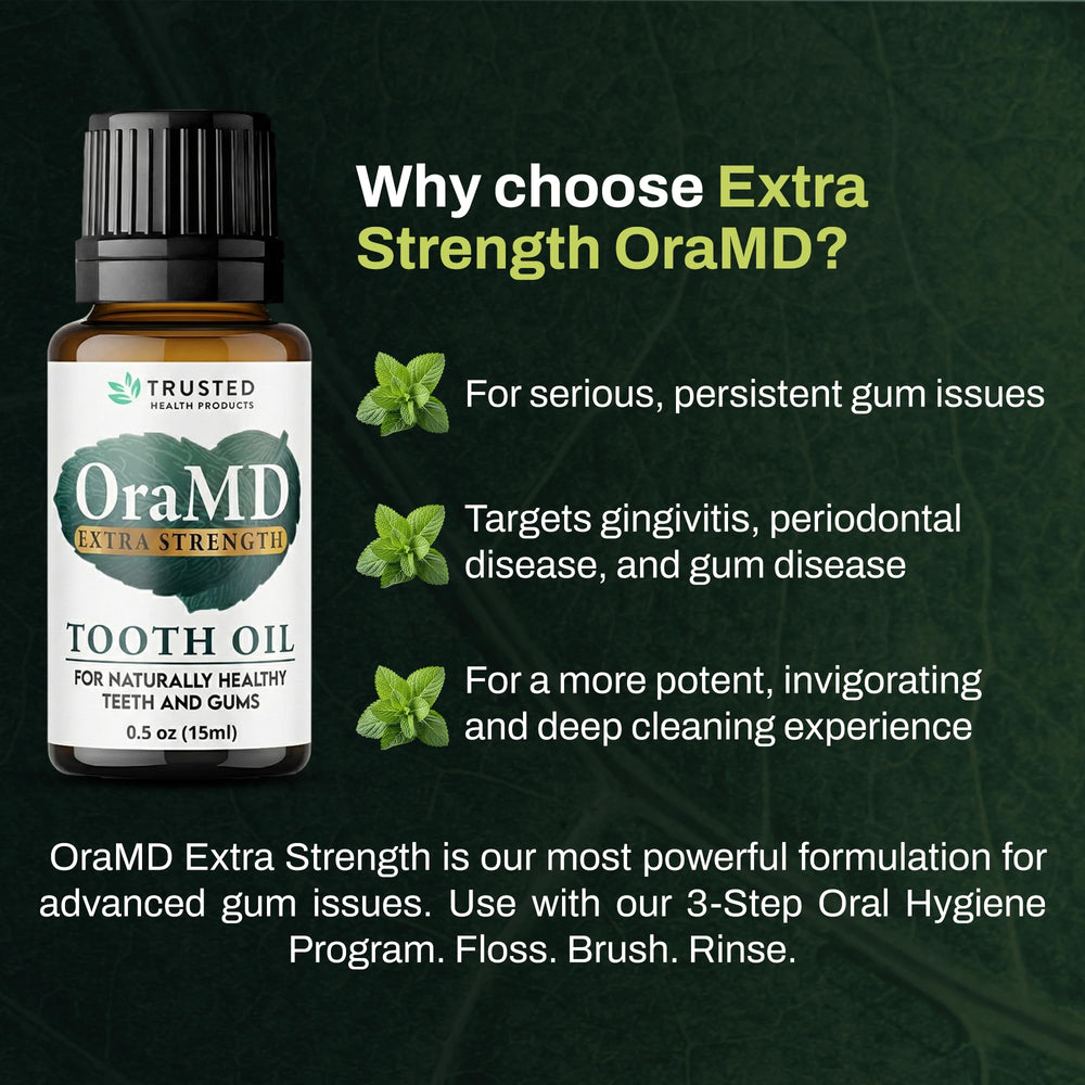 OraMD bottle pour action illustrating easy, daily use.