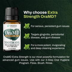 OraMD bottle pour action illustrating easy, daily use.