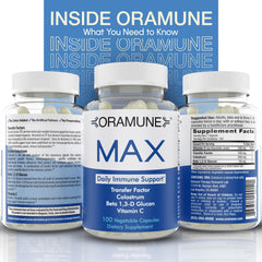 Oramune beta-glucan vitamin C formula contributes to antioxidant potential.