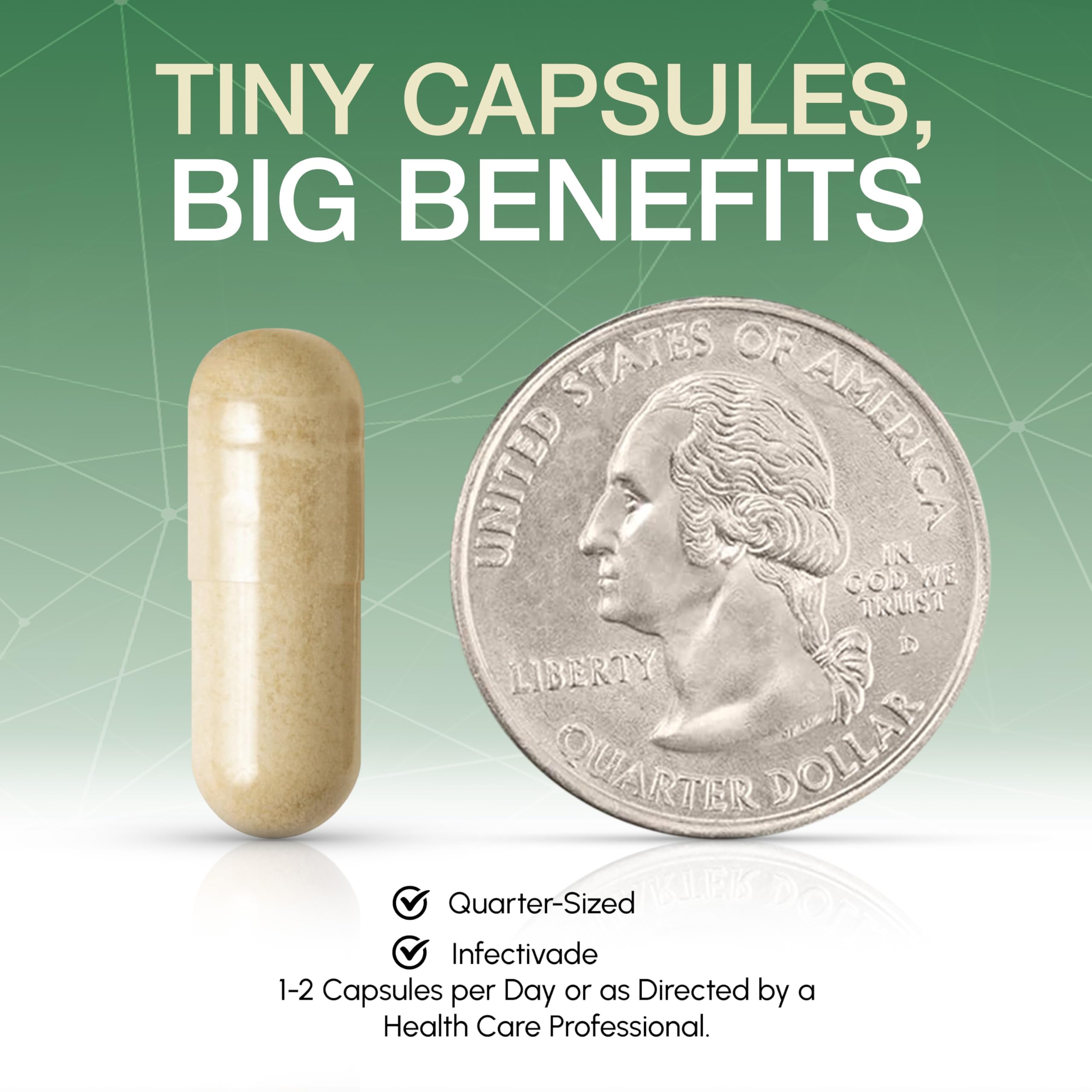 Oramune capsules in hand ready for daily use