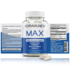 Oramune Max bottle and capsules support daily immune readiness.