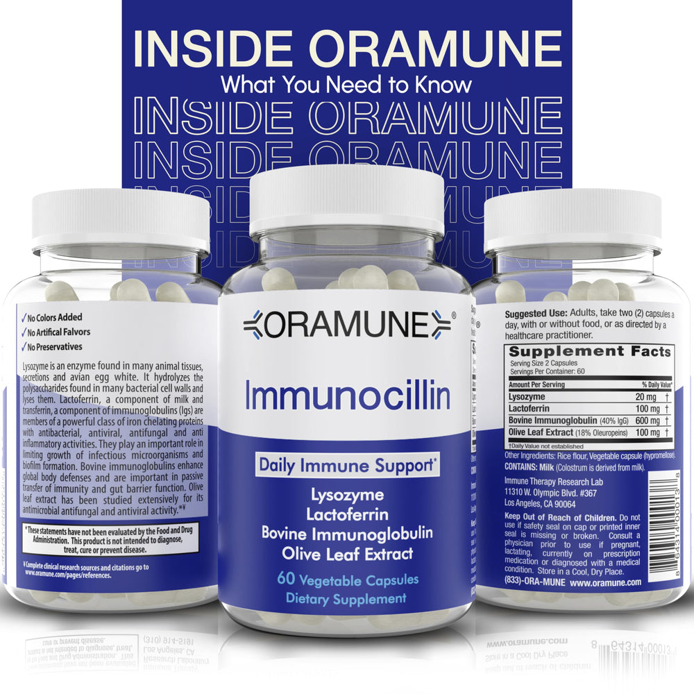 Oramune product lifestyle shot illustrating daily wellness routine