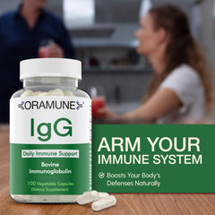 Oramune transfer factor label closeup showing product composition