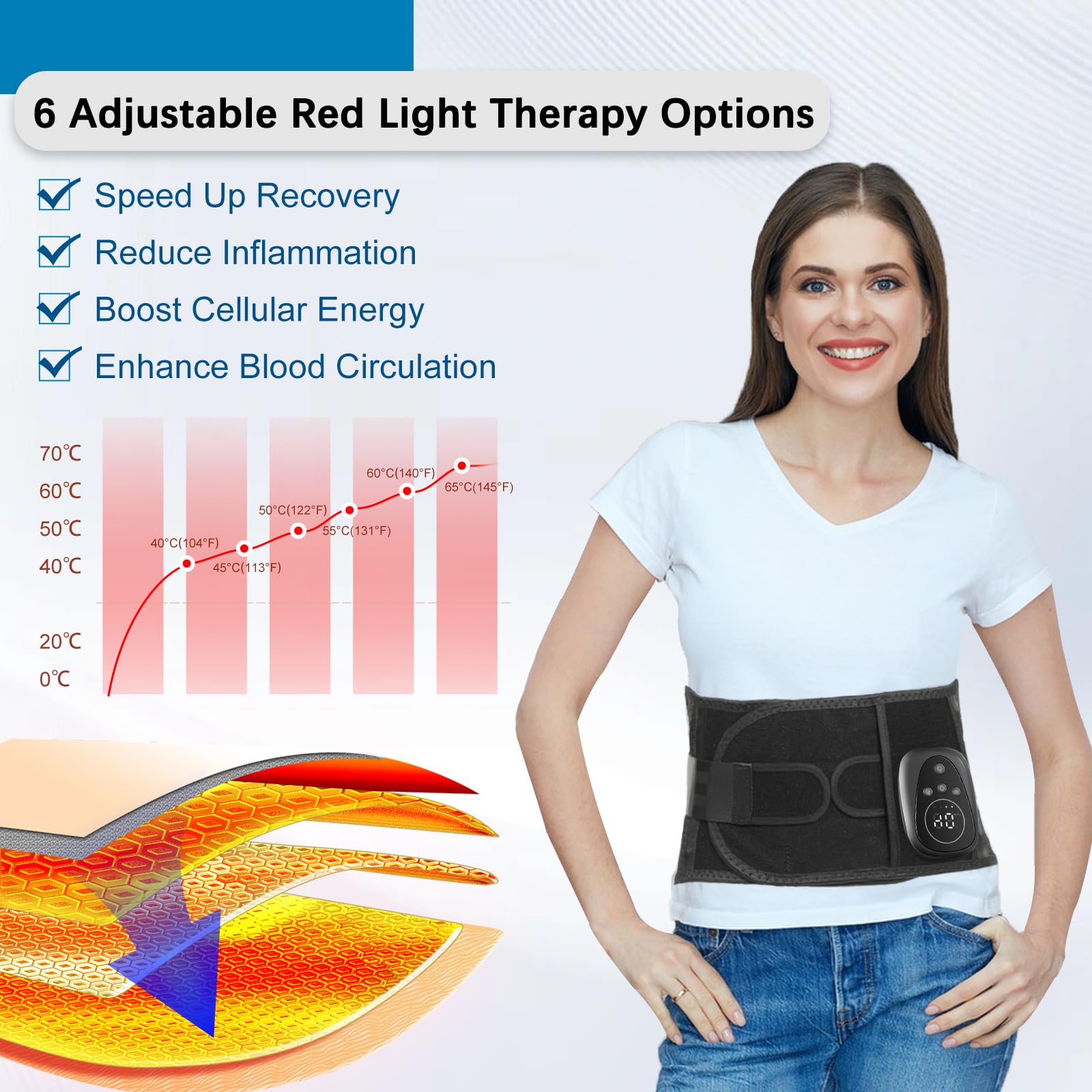 Oramuon back brace lumbar support for long workdays.