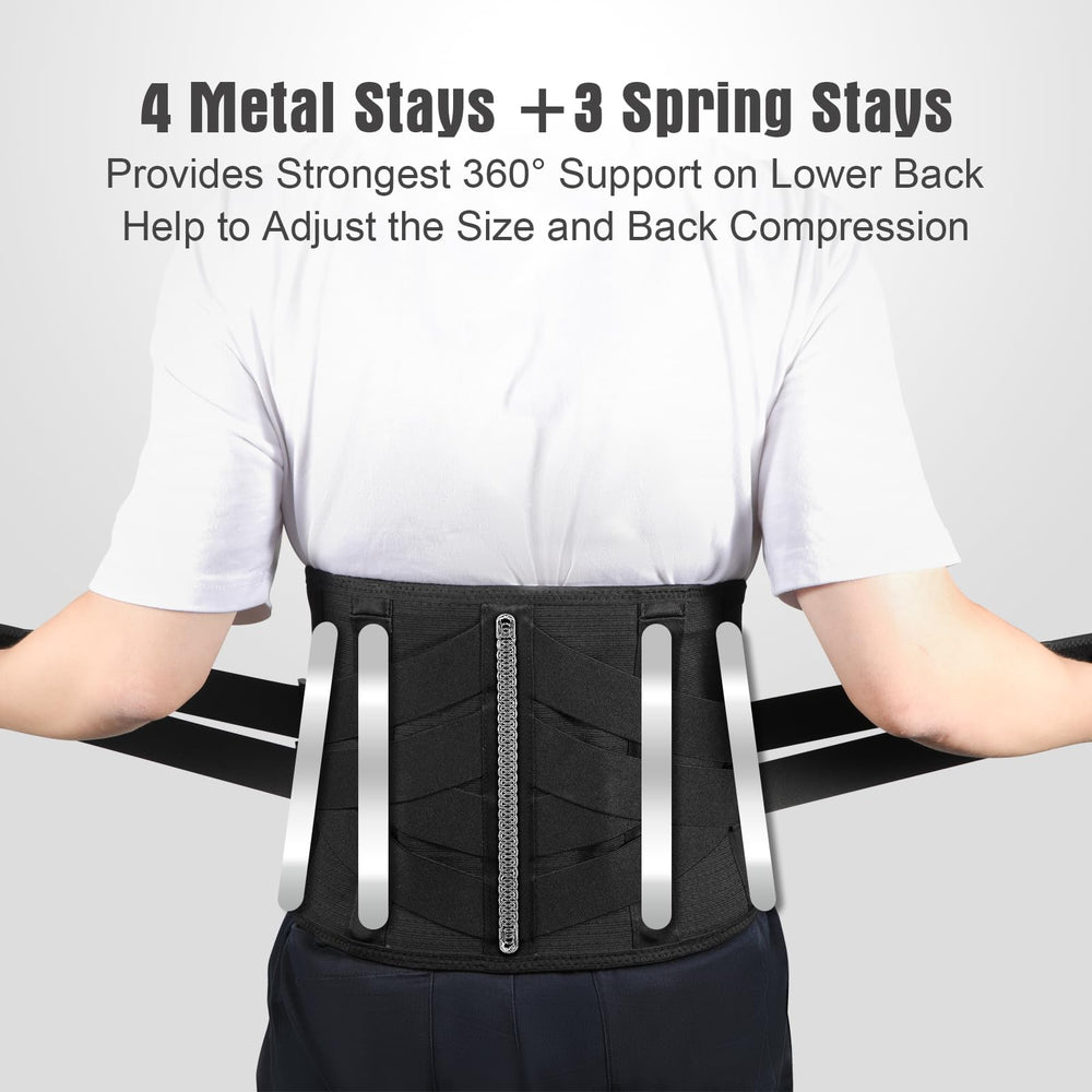 Oramuon heated back brace side strap for adjustable compression