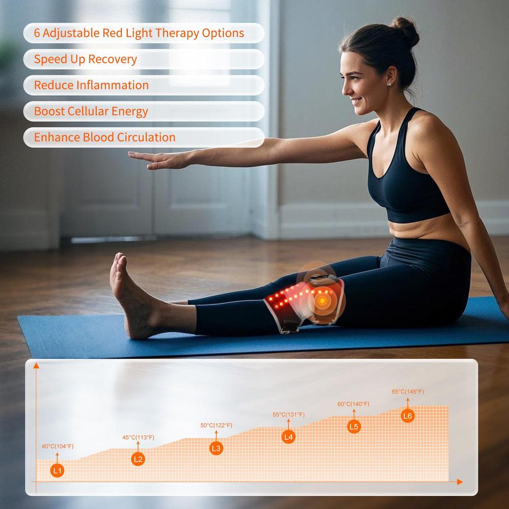 Oramuon knee massager adjustable straps for knees, shoulders, or elbows.