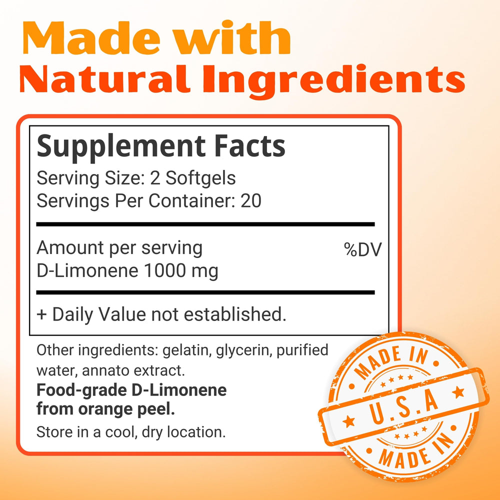 Orange Burps orange peel oil active ingredient backing natural support