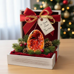 Orange Crystal Geode Cluster warm hues create inviting ambience in living spaces