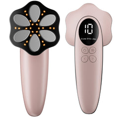 Oranmagic body massager on the belly for gentle contouring and smoother skin.