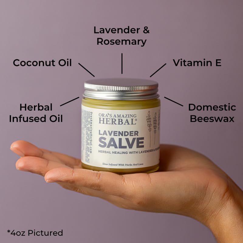 Ora's Amazing Herbal Lavender Salve application on temples promotes relaxation.