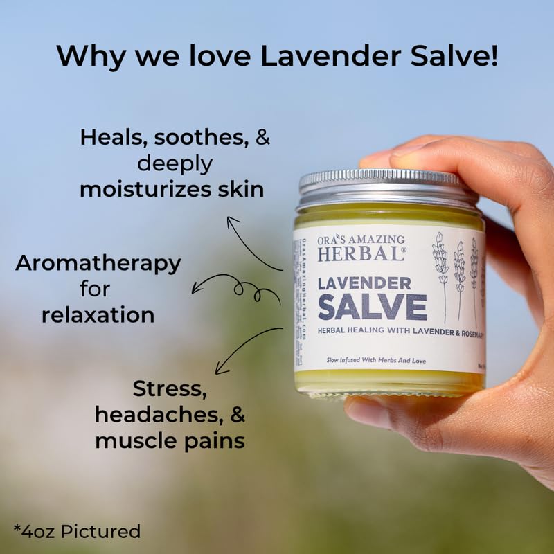 Ora's Amazing Herbal Lavender Salve ingredients calendula and coconut oil nourish skin.