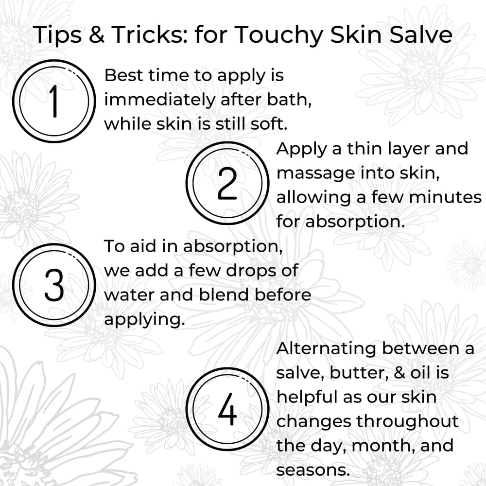 Ora's Amazing Herbal Touchy Skin Salve kids-friendly effortless application.