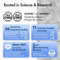 OraTicx label detail emphasizing grape flavor and probiotic strains.