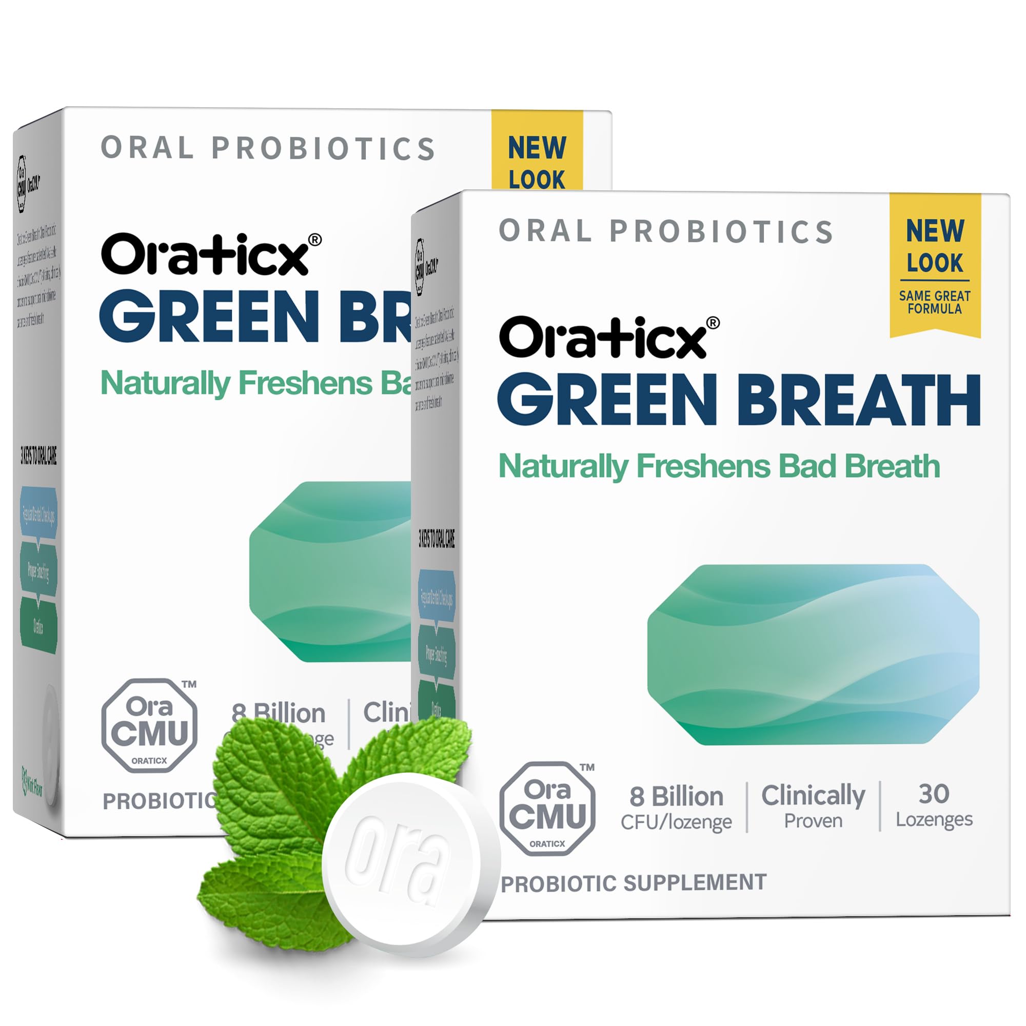 OraTicx oral probiotics mint lozenge pack promoting fresh breath
